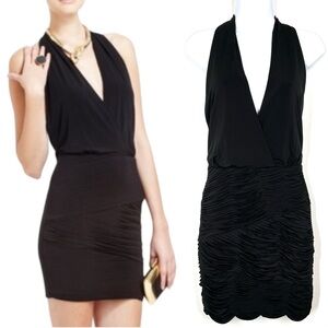 BCBGMaxAzria | Jocelyn Draped Halter Blouson Cocktail Dress in Black